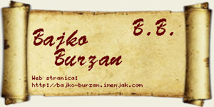 Bajko Burzan vizit kartica